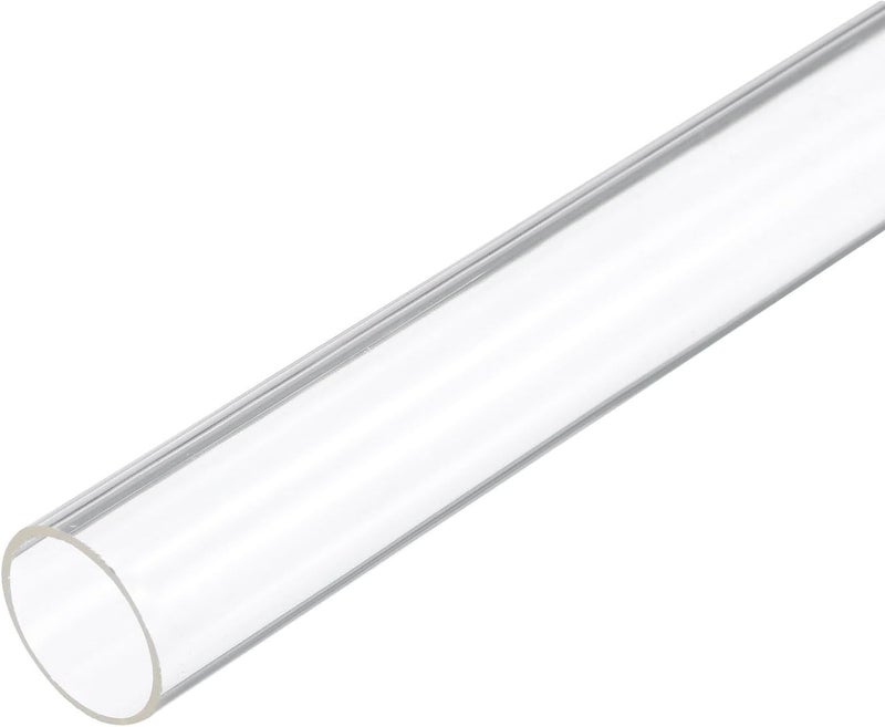 Rebower 18" Clear Plastic Rigid Pipe 18mm ID x 20mm OD (0.7" ID x 0.8" OD) Acrylic Round Polycarbonate Tubing, [for Plumbing, Hydraulics, Aquarium] - Image 1